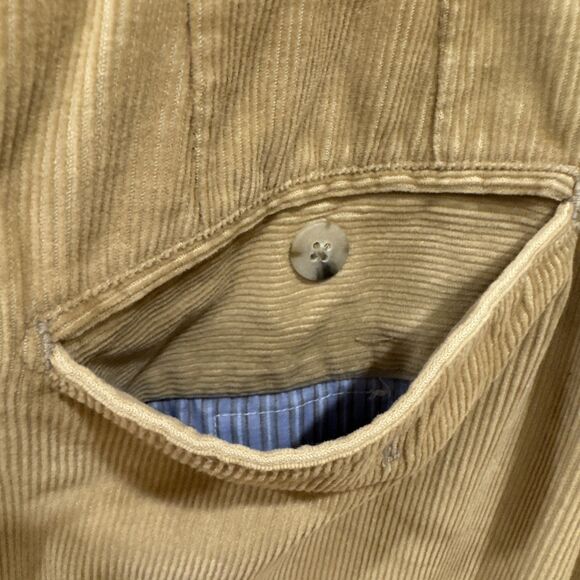 Peter Millar Pants Men 38x32 Beige Corduroy Zip Front Straight Golf - Picture 6 of 7